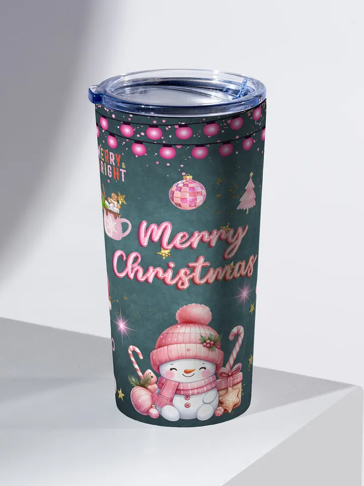Pink Christmas Cheer 20oz Stainless Steel Tumbler product image (2)