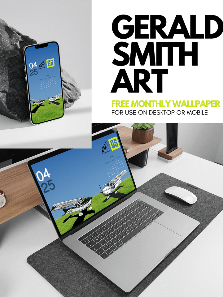 FREE April 2025 Desktop & Mobile Calendar Wallpaper product image (1)