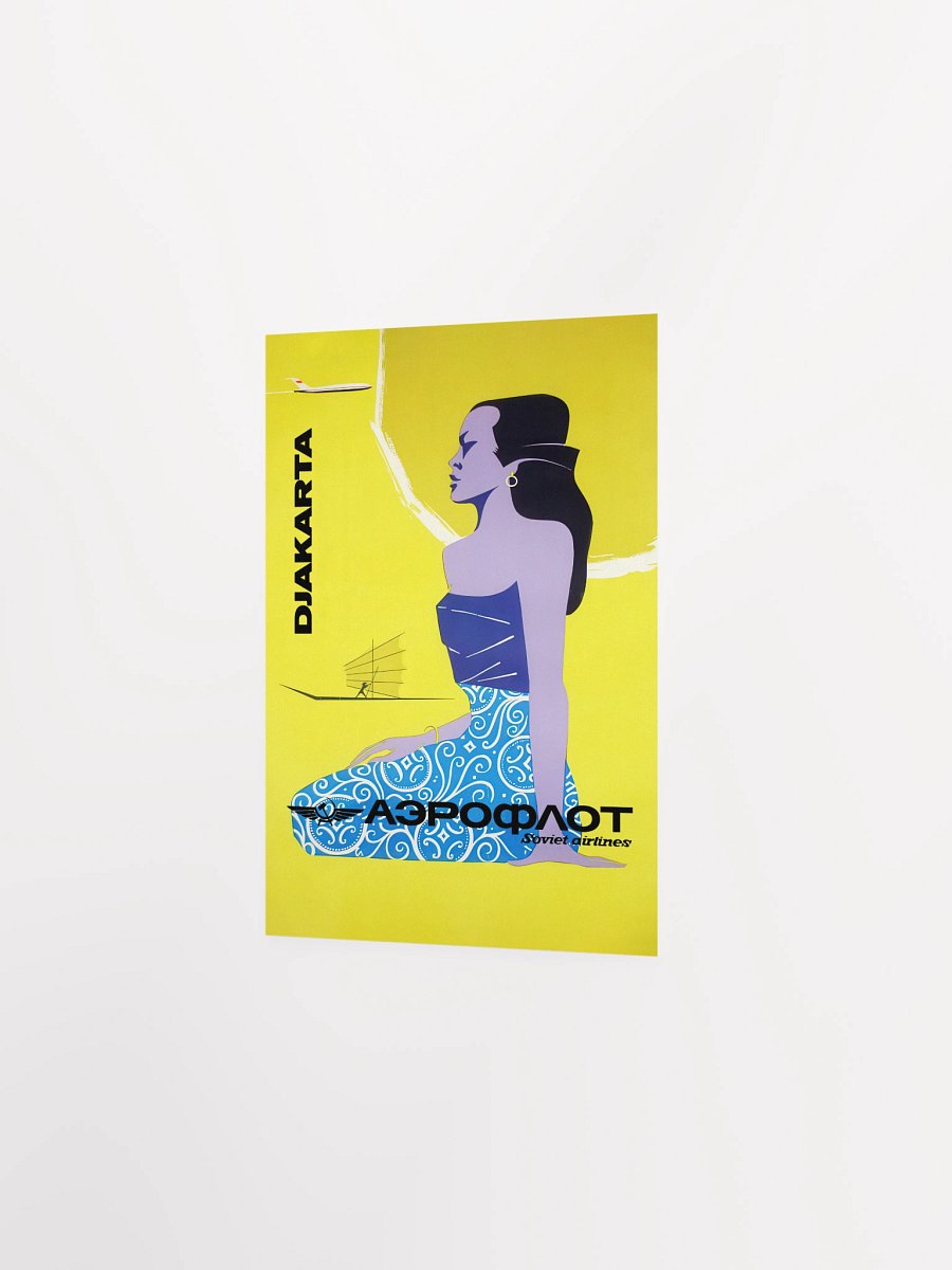 Soviet Aeroflot, USSR airlines 1970s: Jakarta, Indonesia — Soviet retro travel poster product image (8)