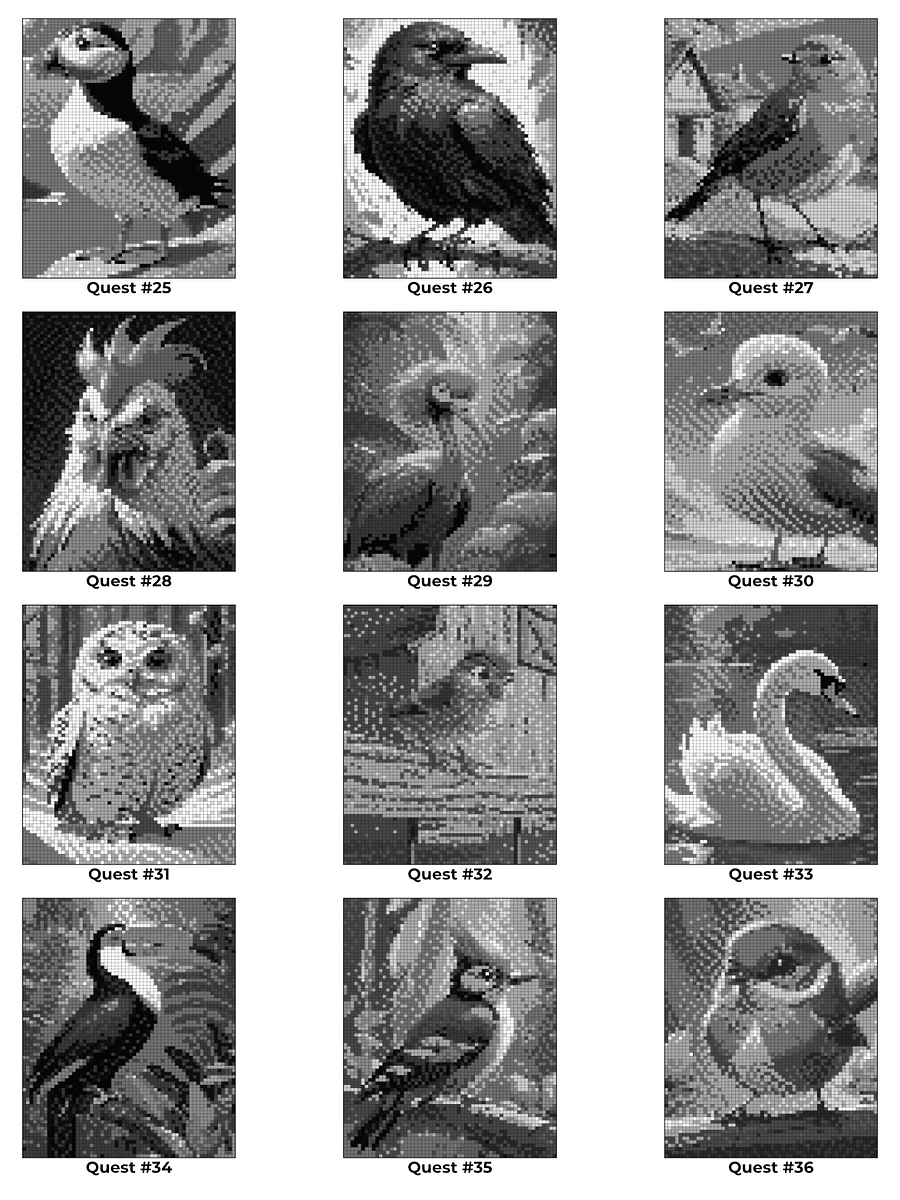 Pixel-Perfect Birds Coloring Book: Pixel Art Color By Number with 36 Illustrations product image (7)