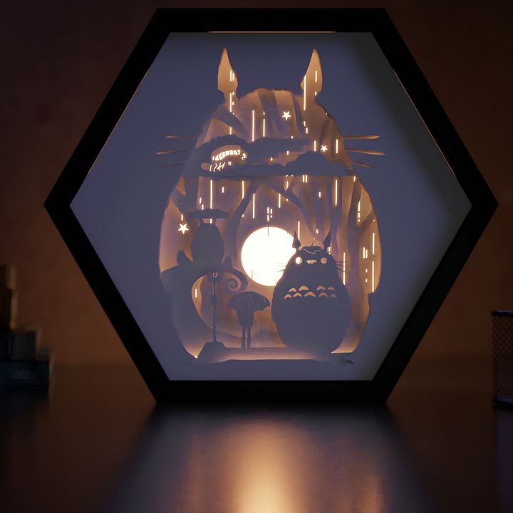 Totoro Lightbox template 4 in 1 - PDF PNG SVG DXF + Video Tutorial product image (1)
