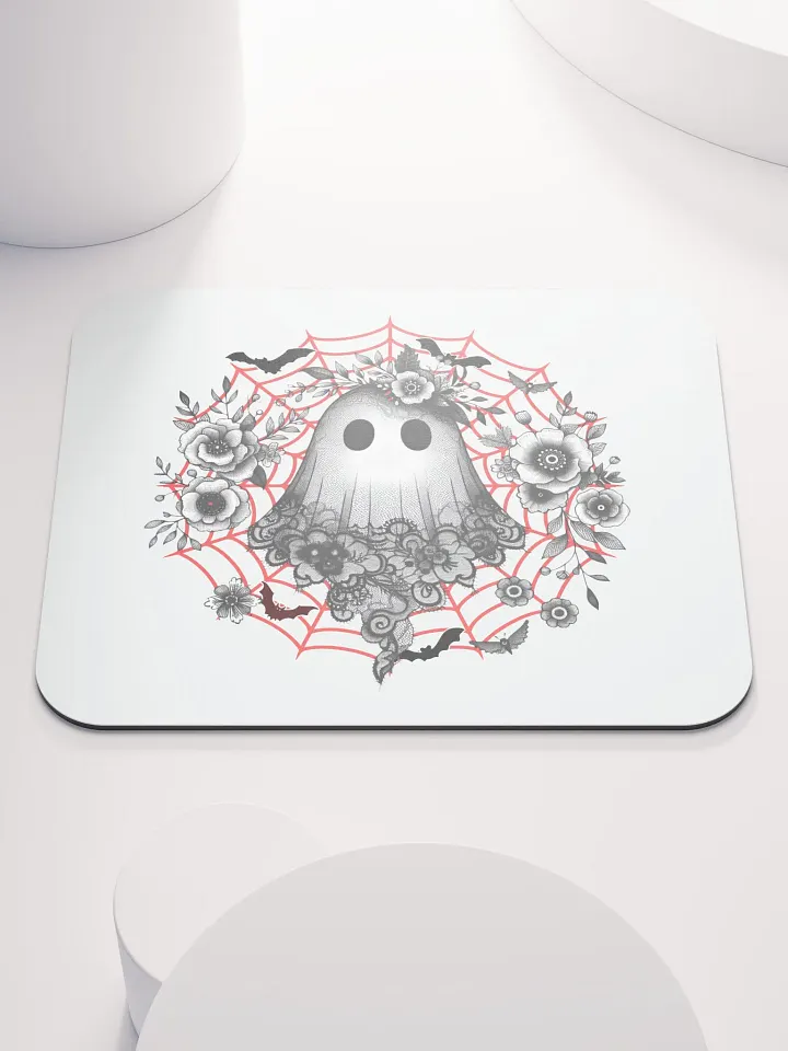 Lacey Ghost Gothic Floral Mouse Pad product image (1)