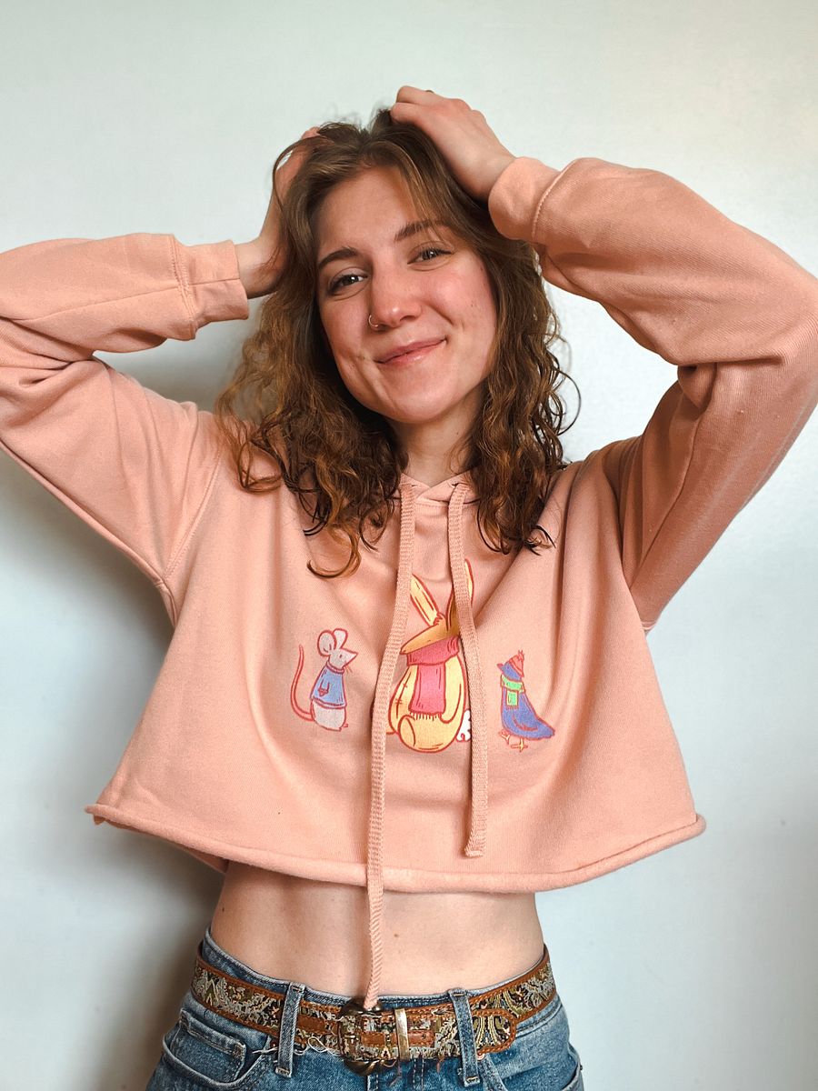 cozy critters club cropped hoodie product image (3)