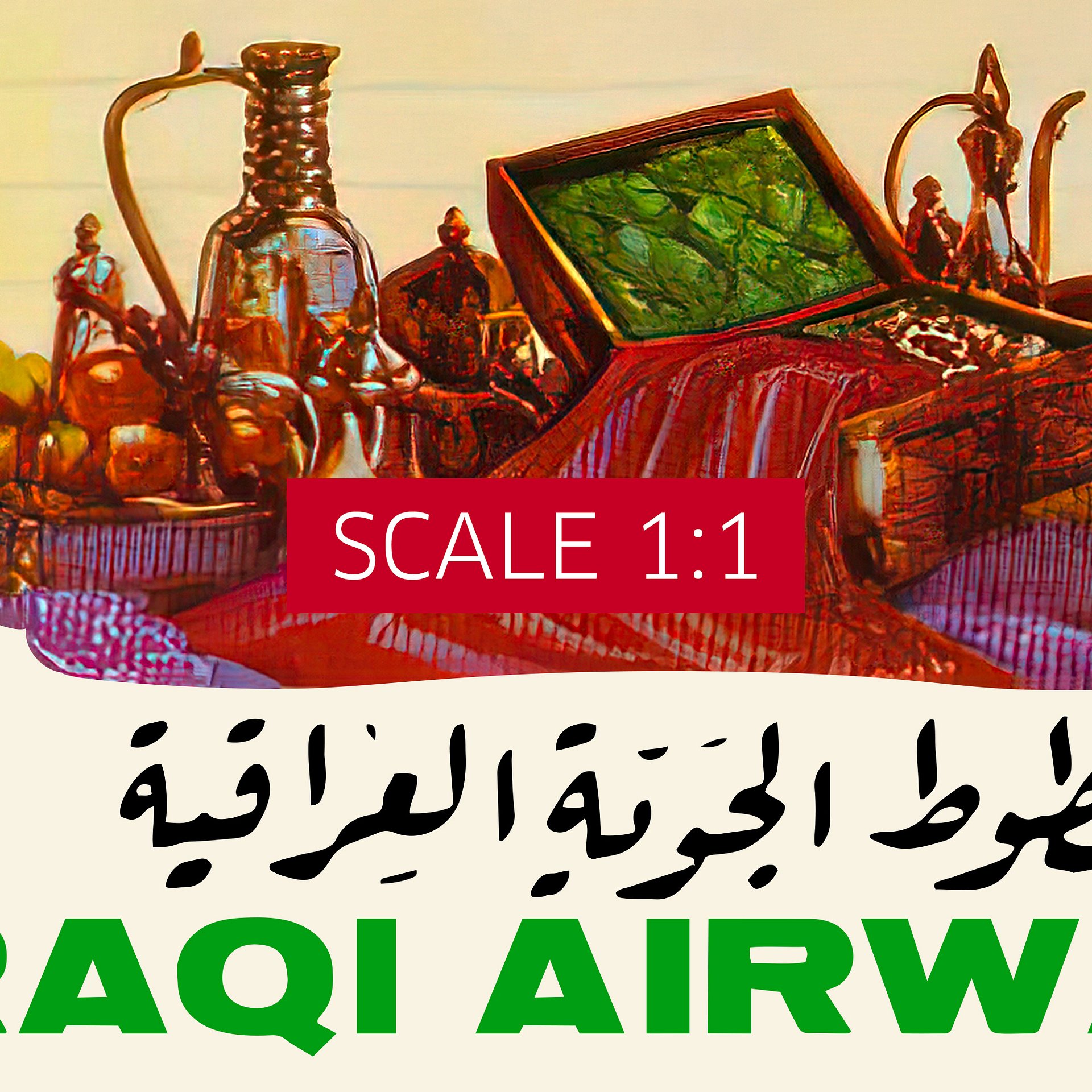 Iraqi Airways. Baghdad Iraq. Middle East 1966 — Retro vintage travel poster. Retro travel art, retro travel wall art product image (4)