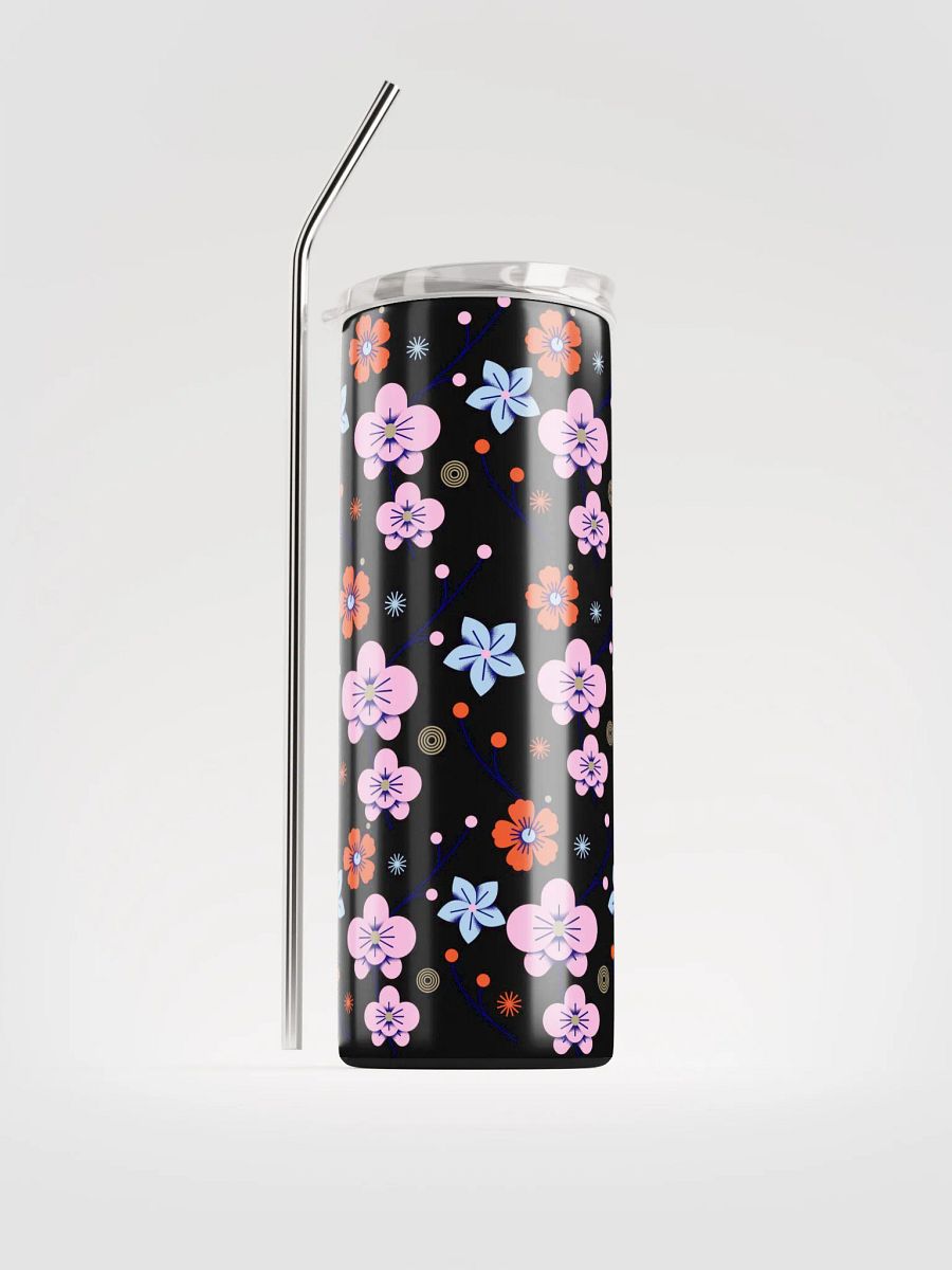 20 oz Stainless Steel Tumbler with straw, leak proof cup lid, Flora Fiesta Thermos cup for women, mug , portable Bottled water Bottle product image (1)