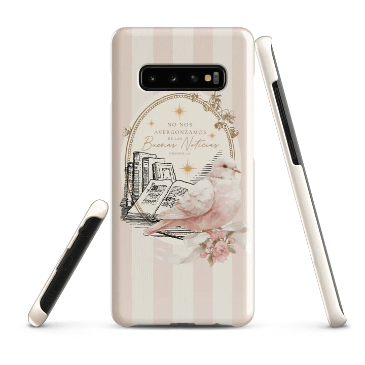 'No Nos Avergonzamos de las Buenas Noticias' Cream/Pink Vintage Dove Samsung® Snap Case product image (2)