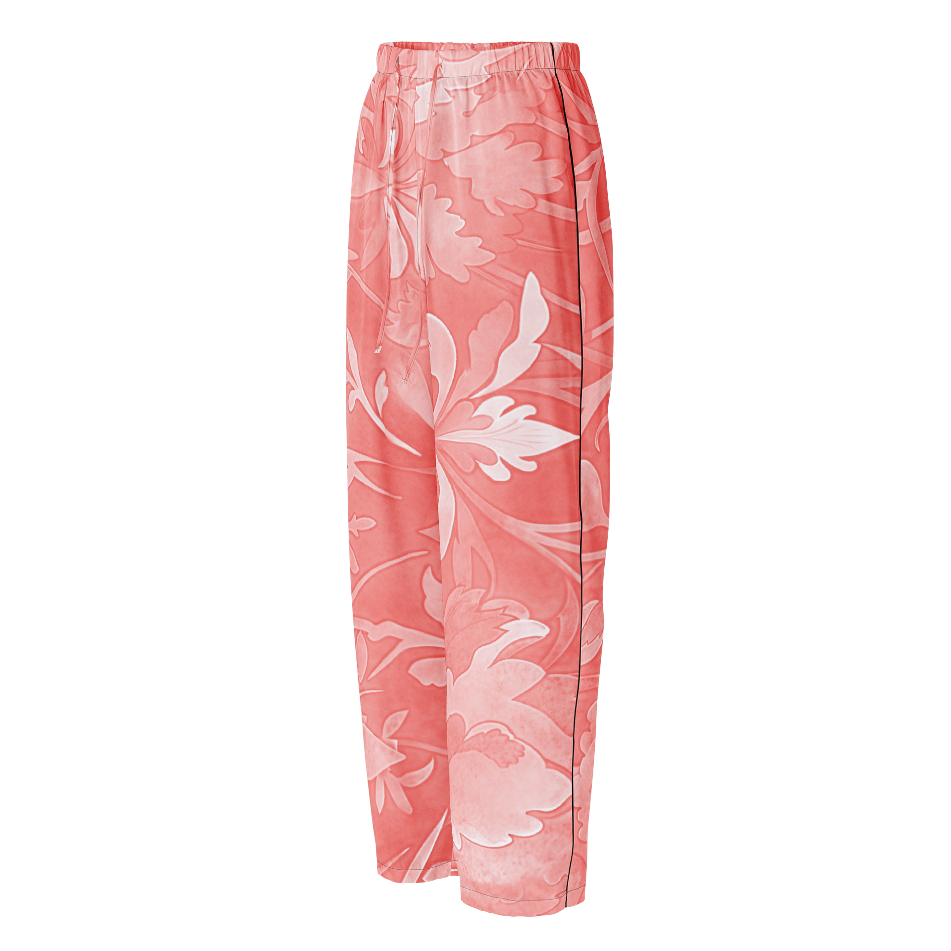 Elegant Pink Floral Chic Comfort: Silky All-Over Women's Pajama Pants product image (1)