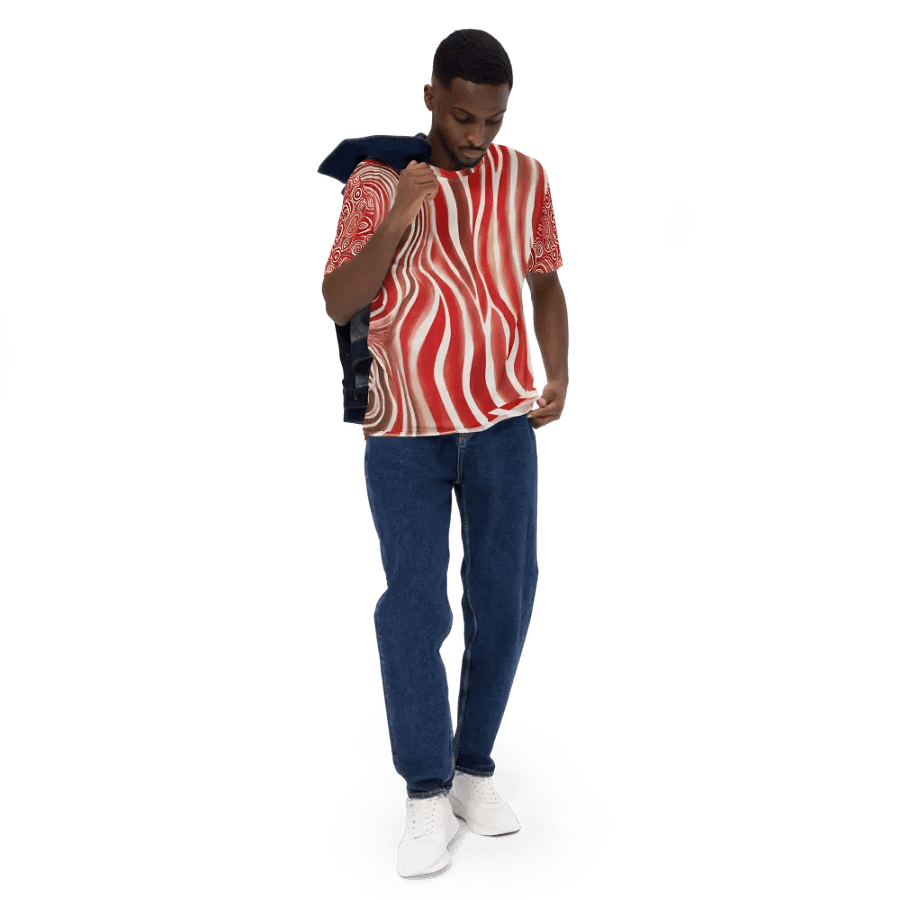 Funky Red Liquid Tie-Dye Explosion Men's T-shirt product image (4)