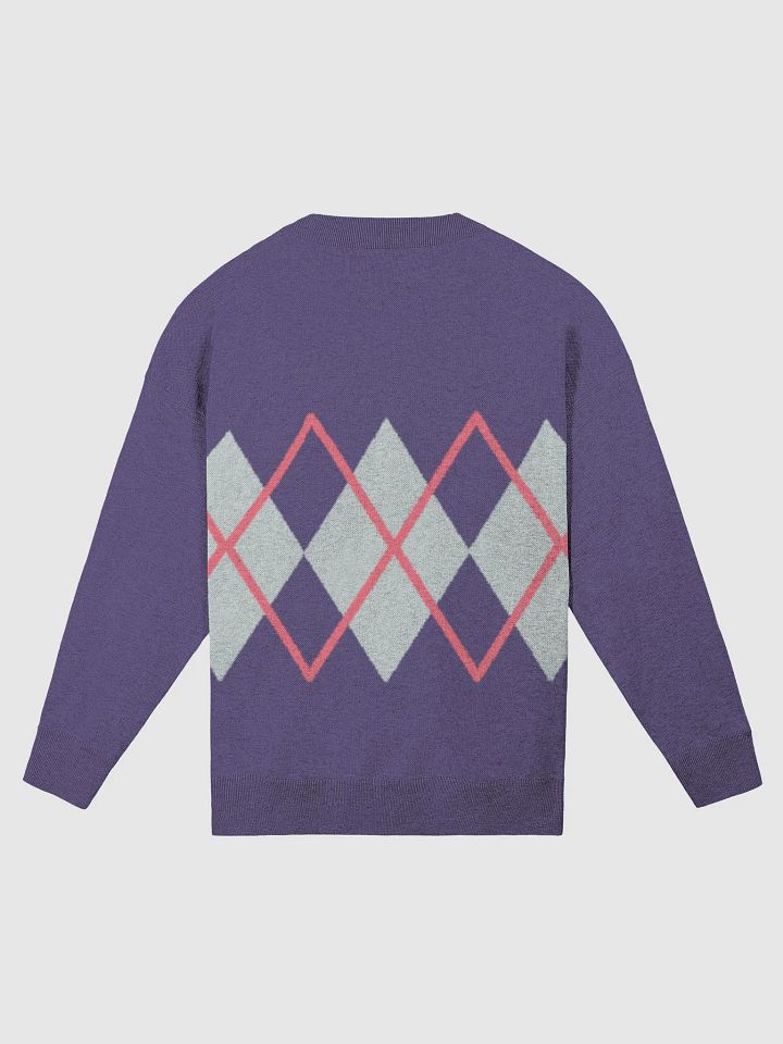 Argyle Purple Knitted Relaxed Sweater product image (2)