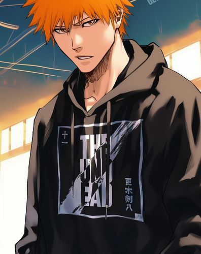 Ichigo wearing Getsuga Merch #animeclothing #animemerch #anime #manga #clothing #animeclothingbrand #bleachanime #bleachmanga...