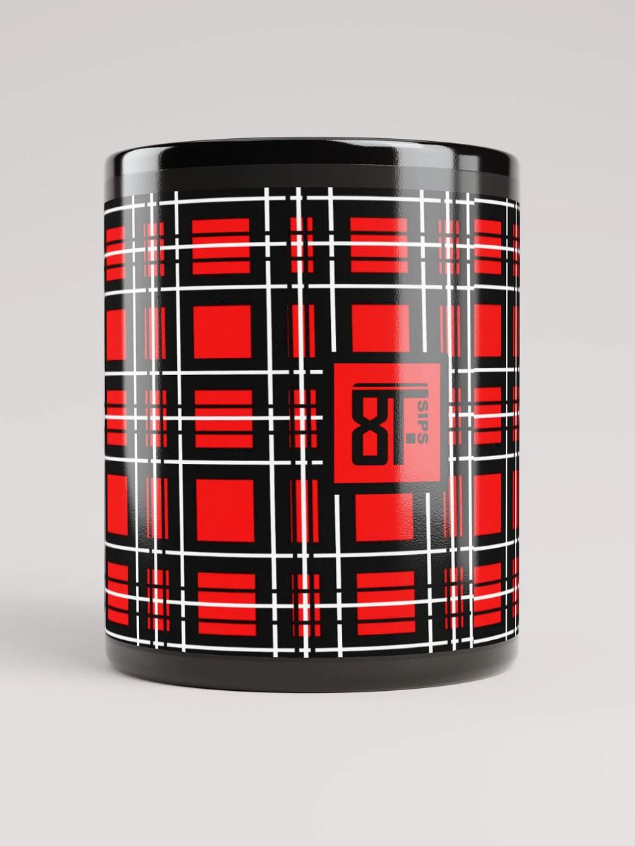 8T Sips Founders Plaid Black Glossy Mug product image (5)