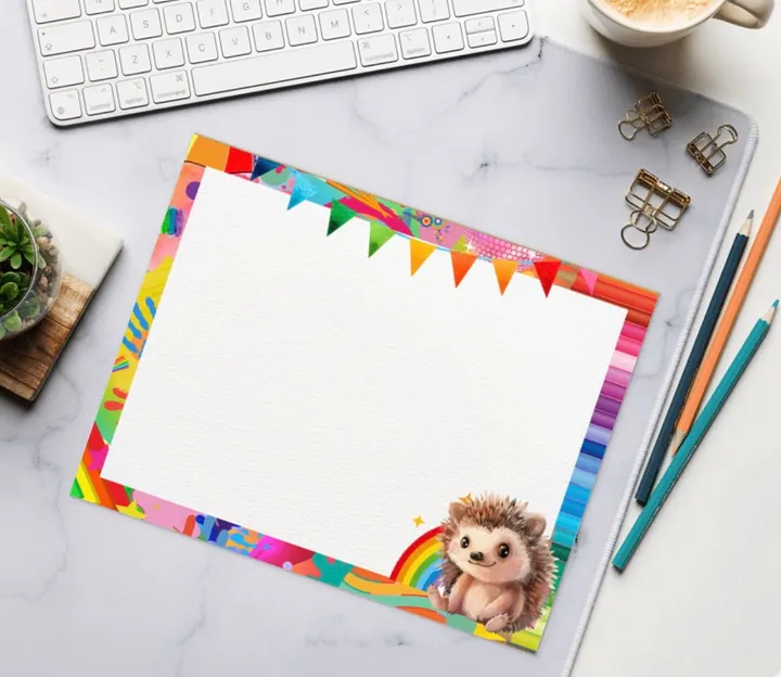 Festive Rainbow Hedgehog Notepad product image (1)