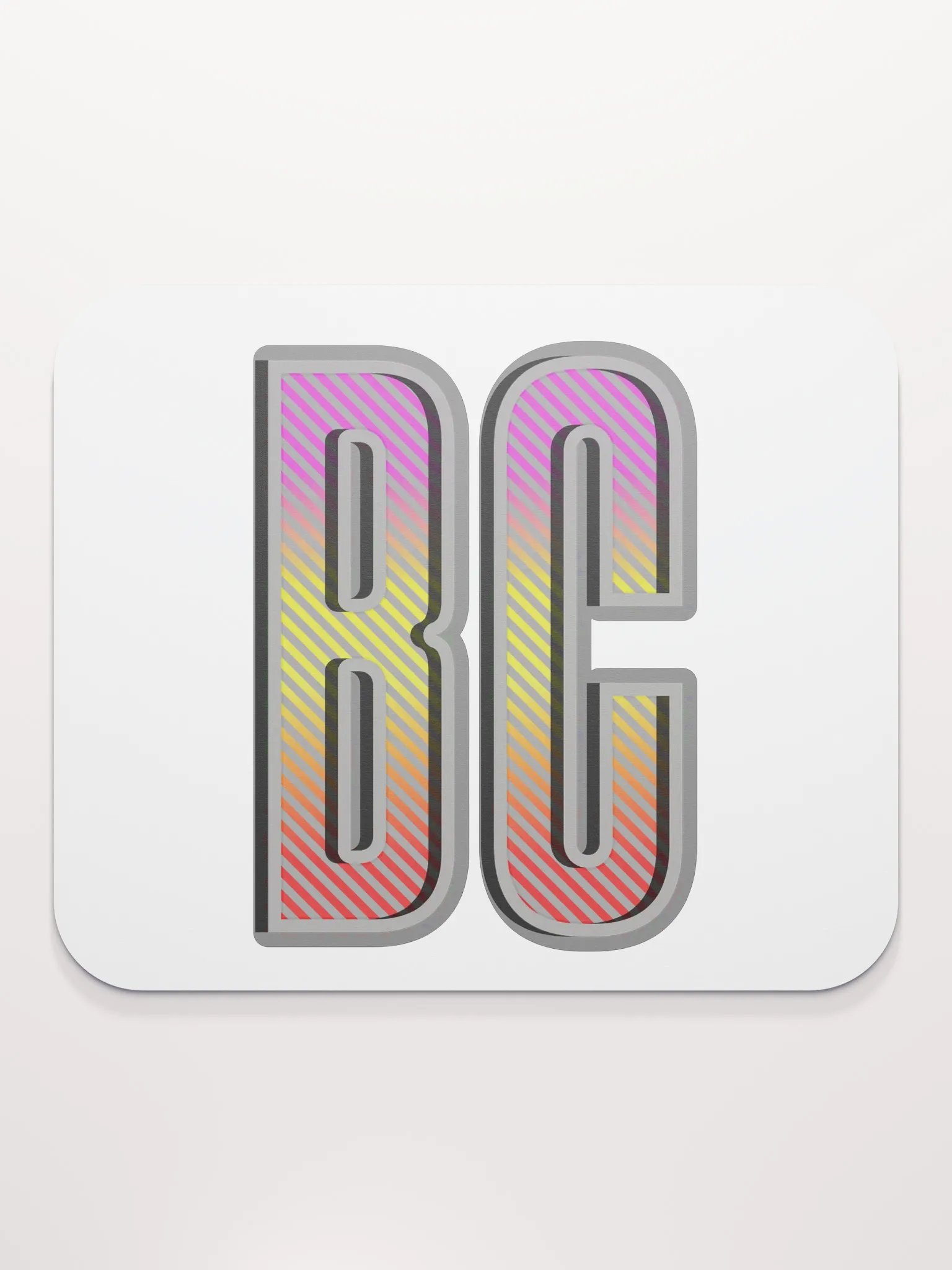 BC British Colombia Block Letters Vibrant Striped Mouse Pad product image (1)