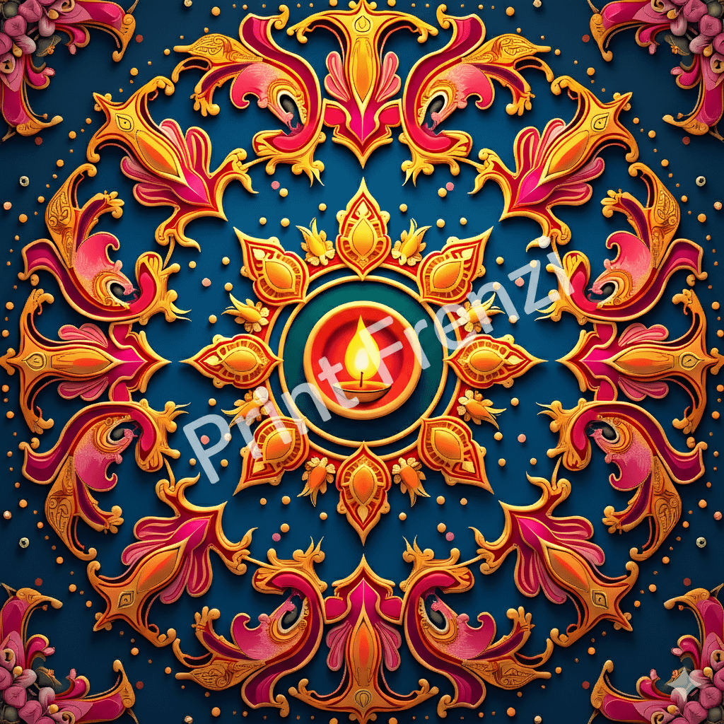 116 Diwali Mandala Clipart Bundle | High Resolution PNG Rangoli, Lotus, Paisley and Diya Designs product image (2)