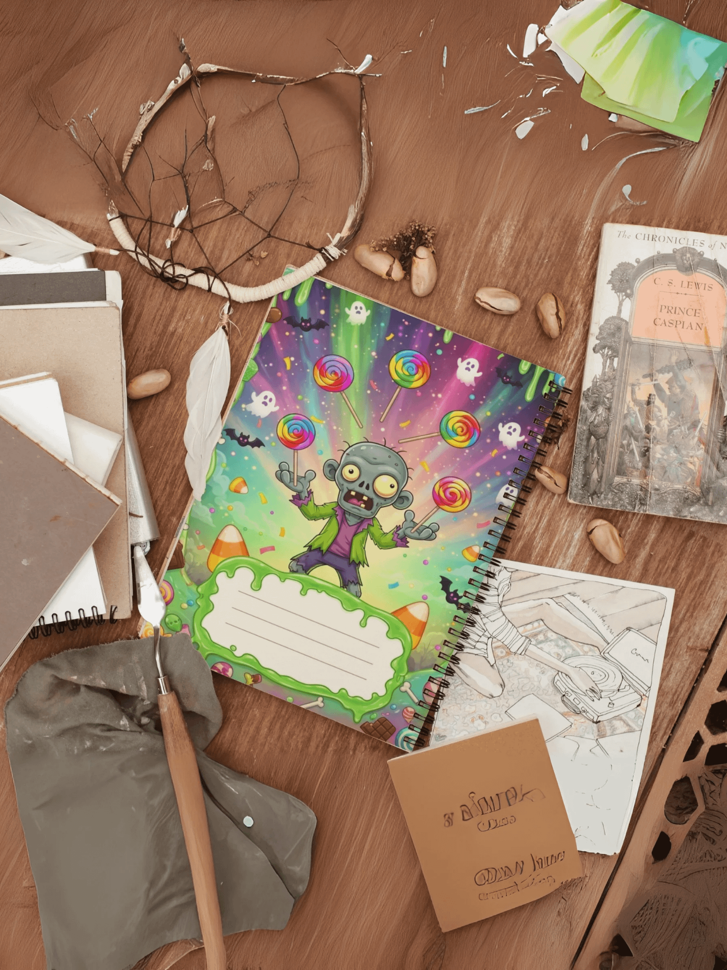 Funny Zombie Halloween Composition Notebook Cover — Digital Printable, KDP-Ready product image (3)