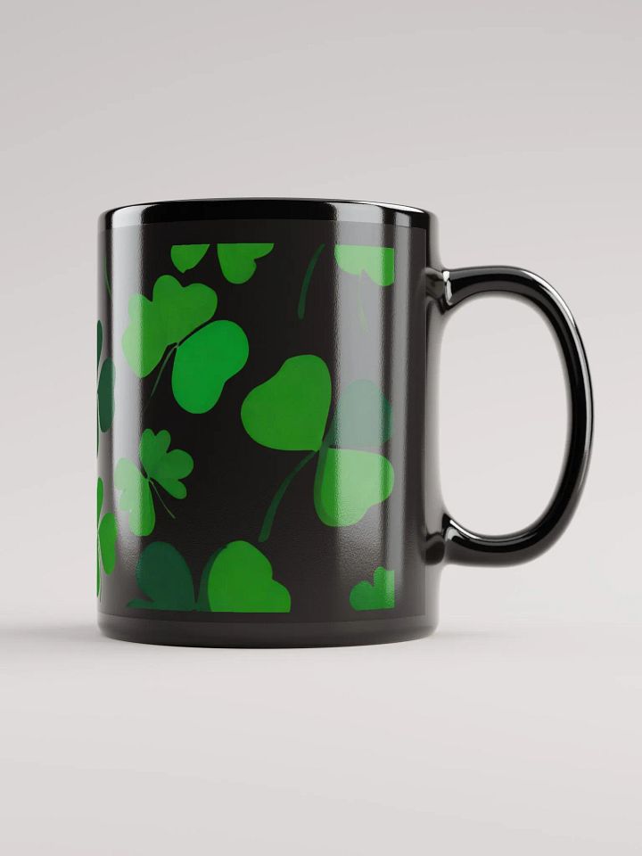 Clover Leaf Artistic Design Black Mug product image (2)