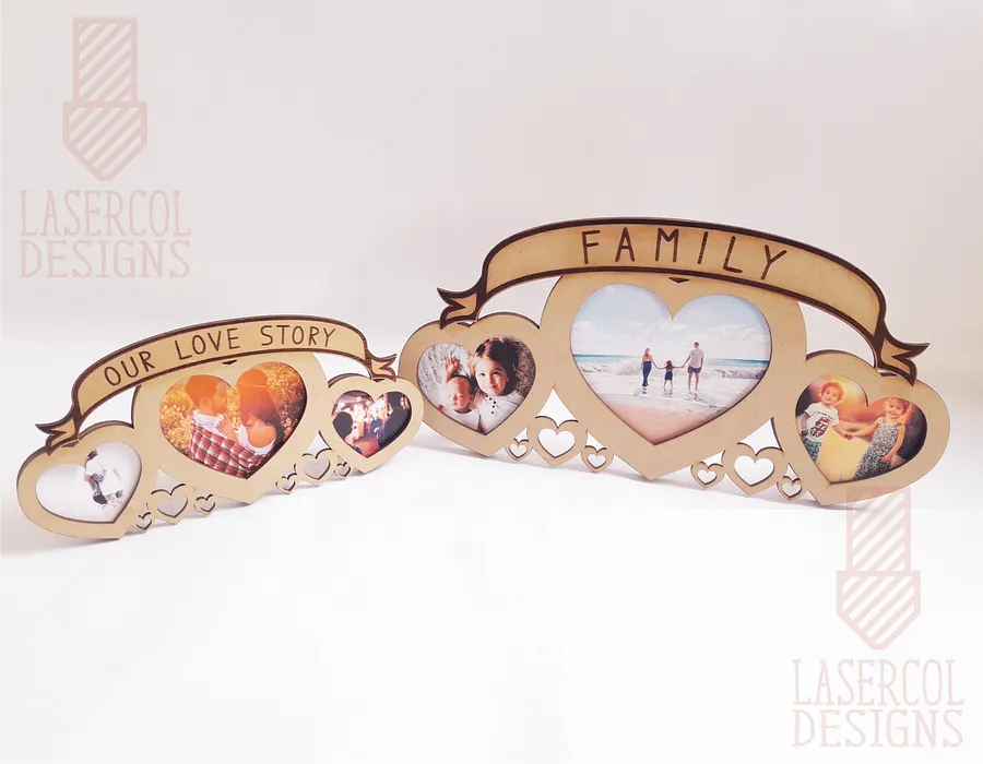 Heart Shaped Photo Frame (2 Sizes) - Laser Cut Files product image (10)