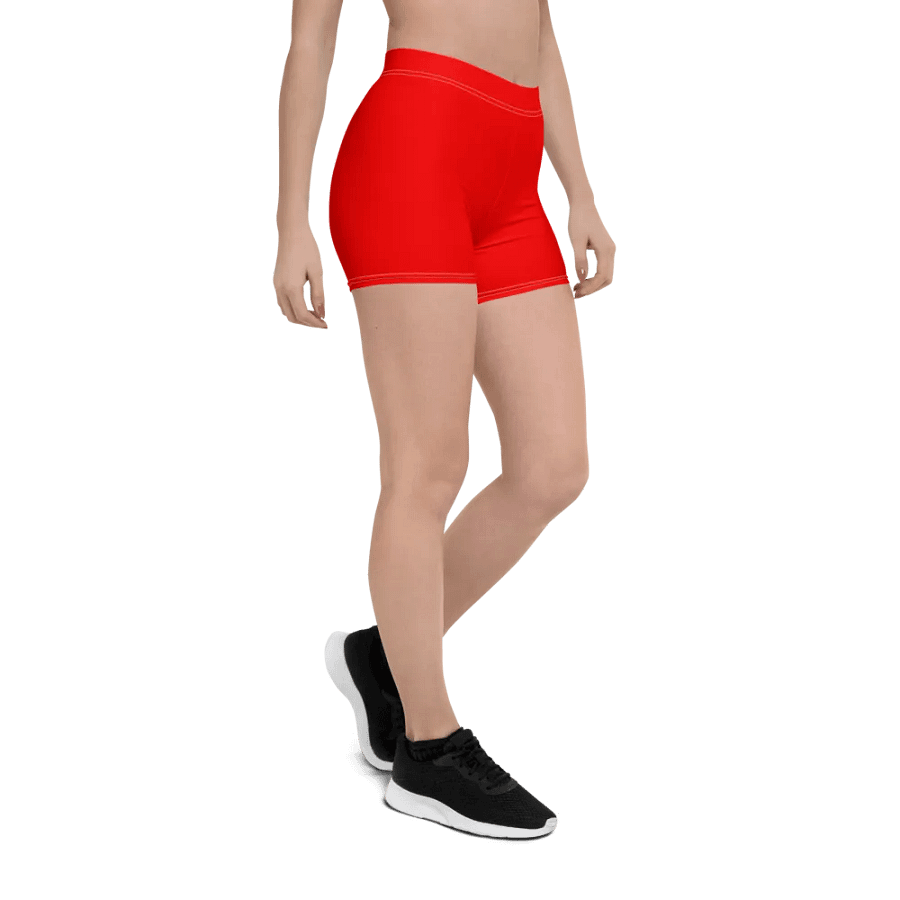 Plain Color Red Bike Shorts product image (6)