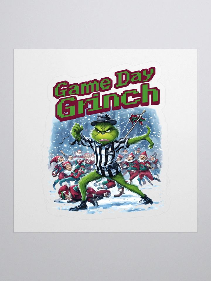 Game Day Grinch Christmas Football Sticker - Festive Holiday Sports Apparel for Fans product image (1)