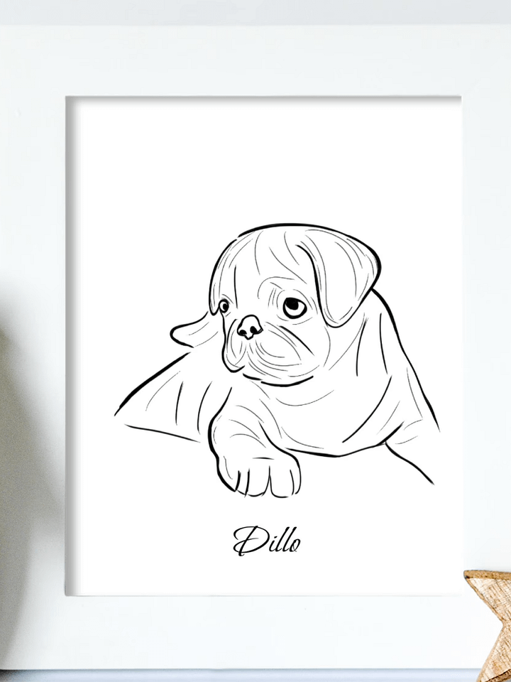 pet portrait custom drawing from photo product image (1)