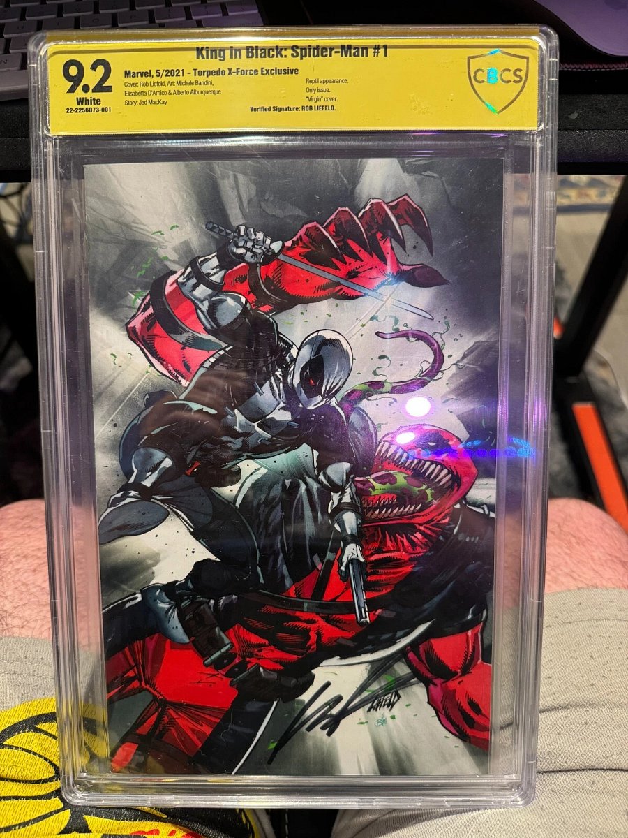 King in Black: Spider-Man #1 Venompool Variant | Rob Liefeld Signed | CBCS 9.2 Yellow Label | Torpedo X-Force Exclusive product image (1)