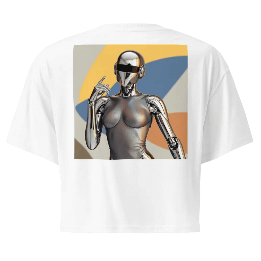 Cyborg Metallic Muse Premium White Crop Top product image (1)