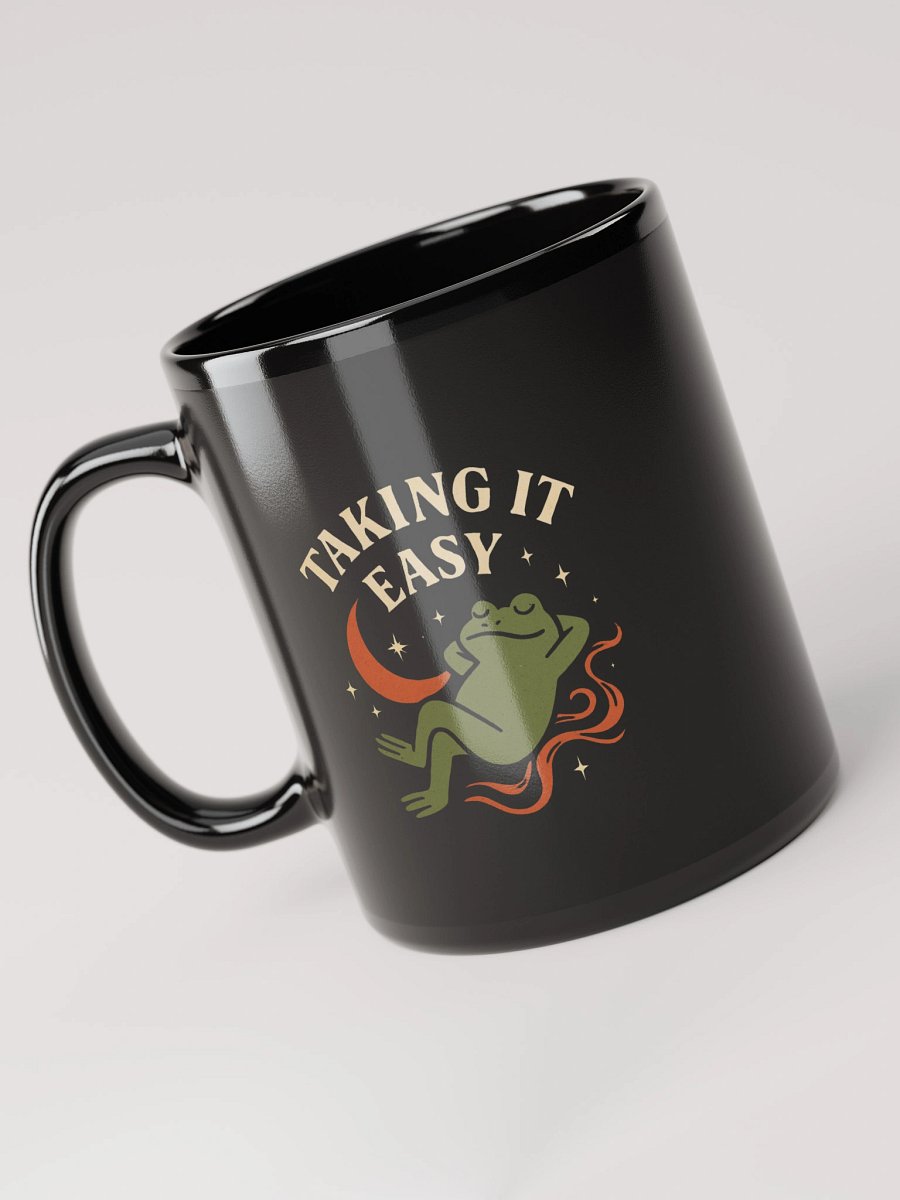 Taking It Easy Black Glossy Mug product image (5)