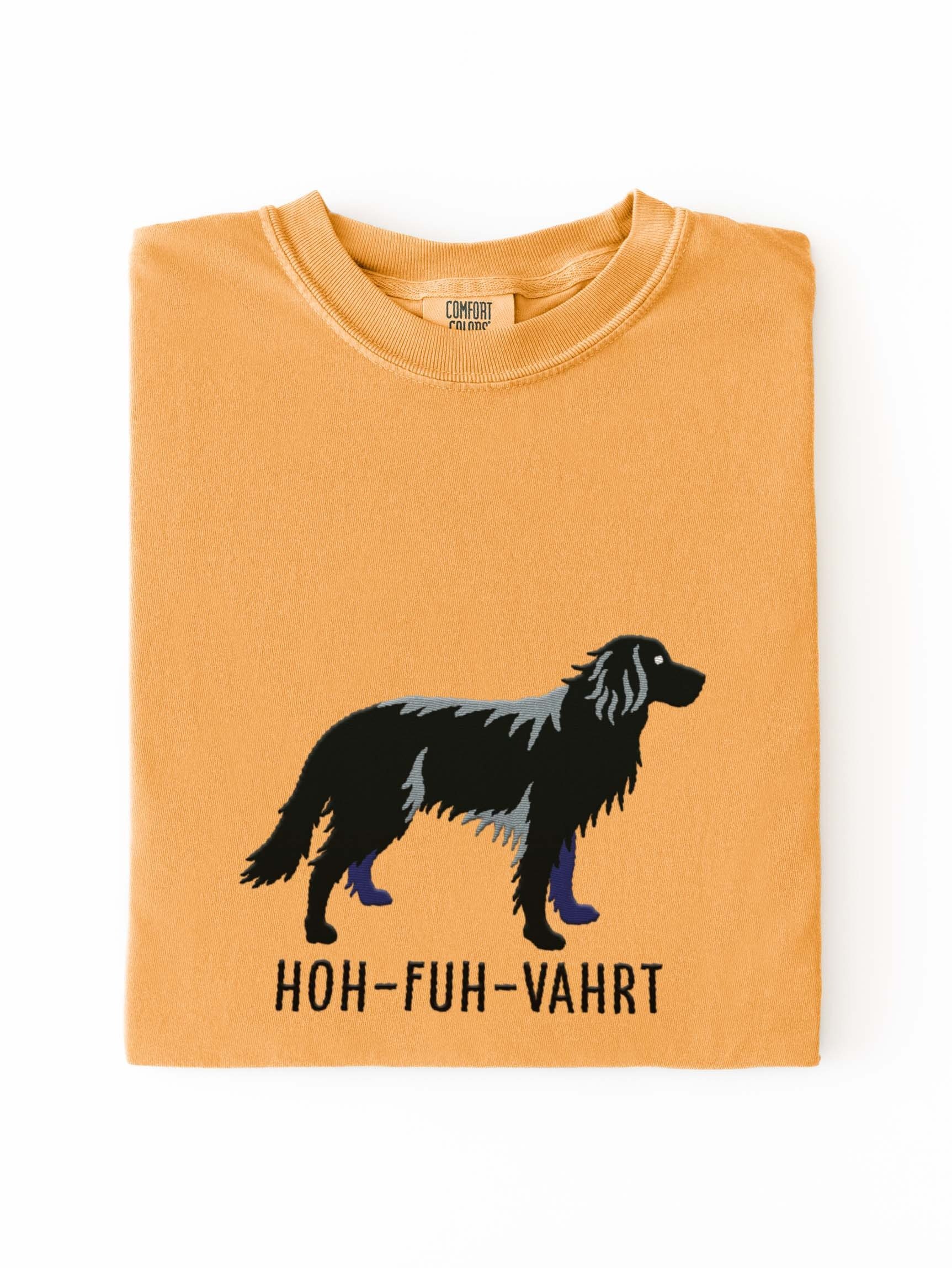 Hoh-Fuh-Vahrt T-Shirt(Embroidered) of a Hovawart(Black) product image (1)