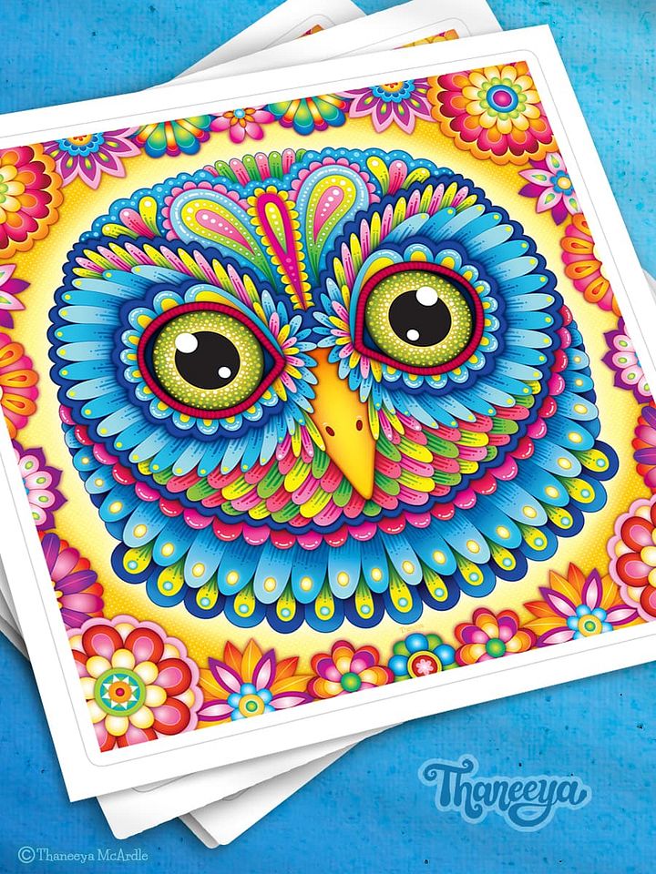Colorful Owl Sticker product image (1)
