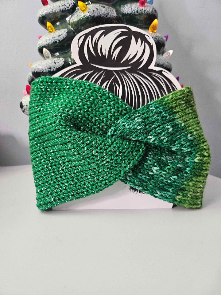 Jingle Bell Stripe/Green Sparkle Ear Warmers product image (1)