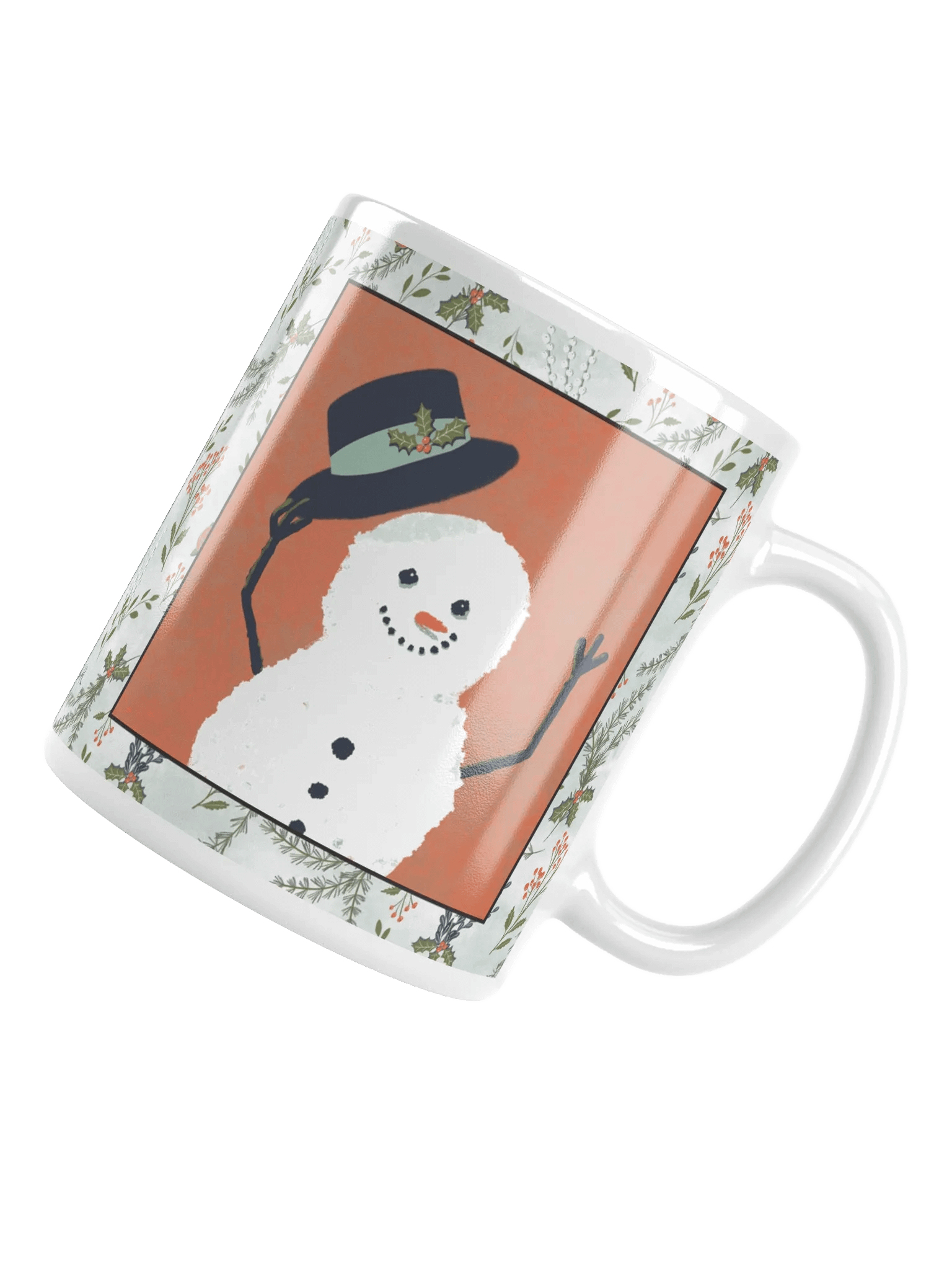 “Snowman Hello” Coffee-Tea-Cocoa Ceramic Mug - White product image (5)