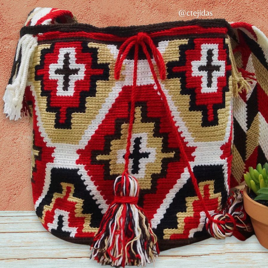 Patrón Bolso Mochila Wayuu Roja para Hombres a Crochet product image (1)
