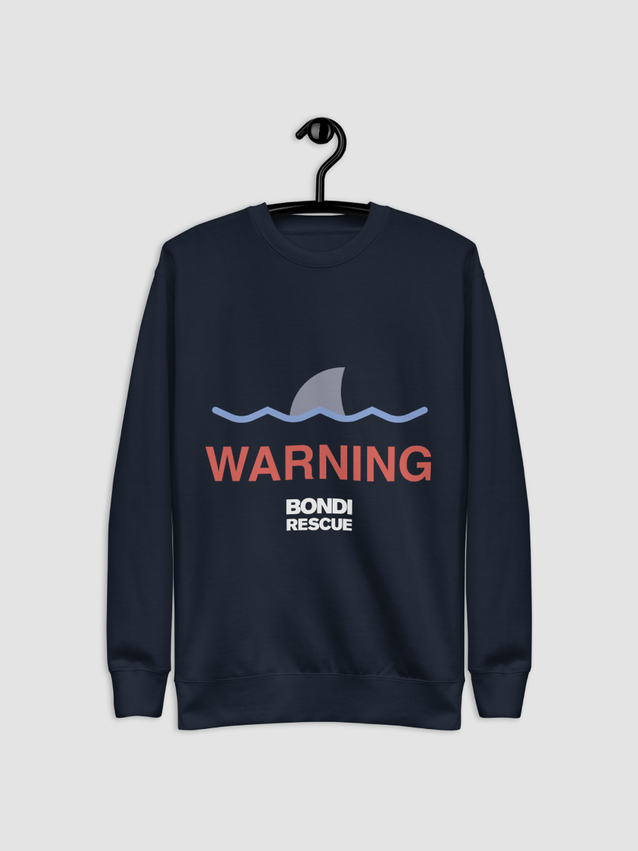 Classic Bondi Rescue Shark Warning Unisex Premium Sweatshirt product image (3)