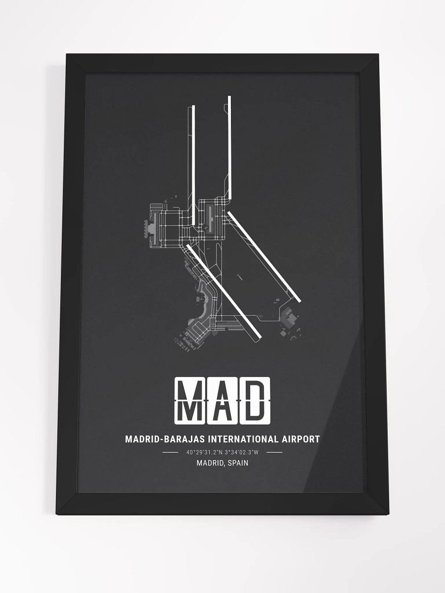Framed Airport MAD Premium Map On Matt Paper product image (4)