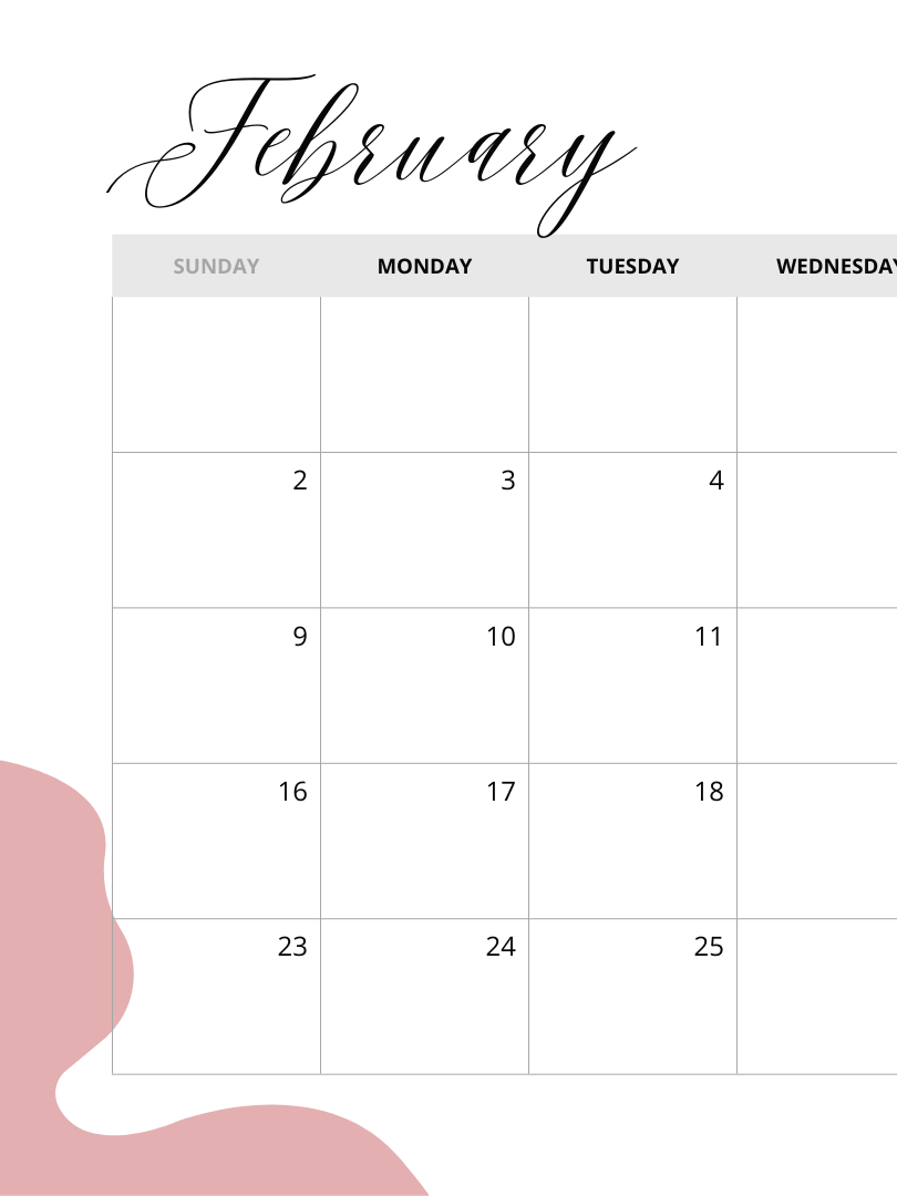 Simple printable 2025 monthly calendar product image (3)