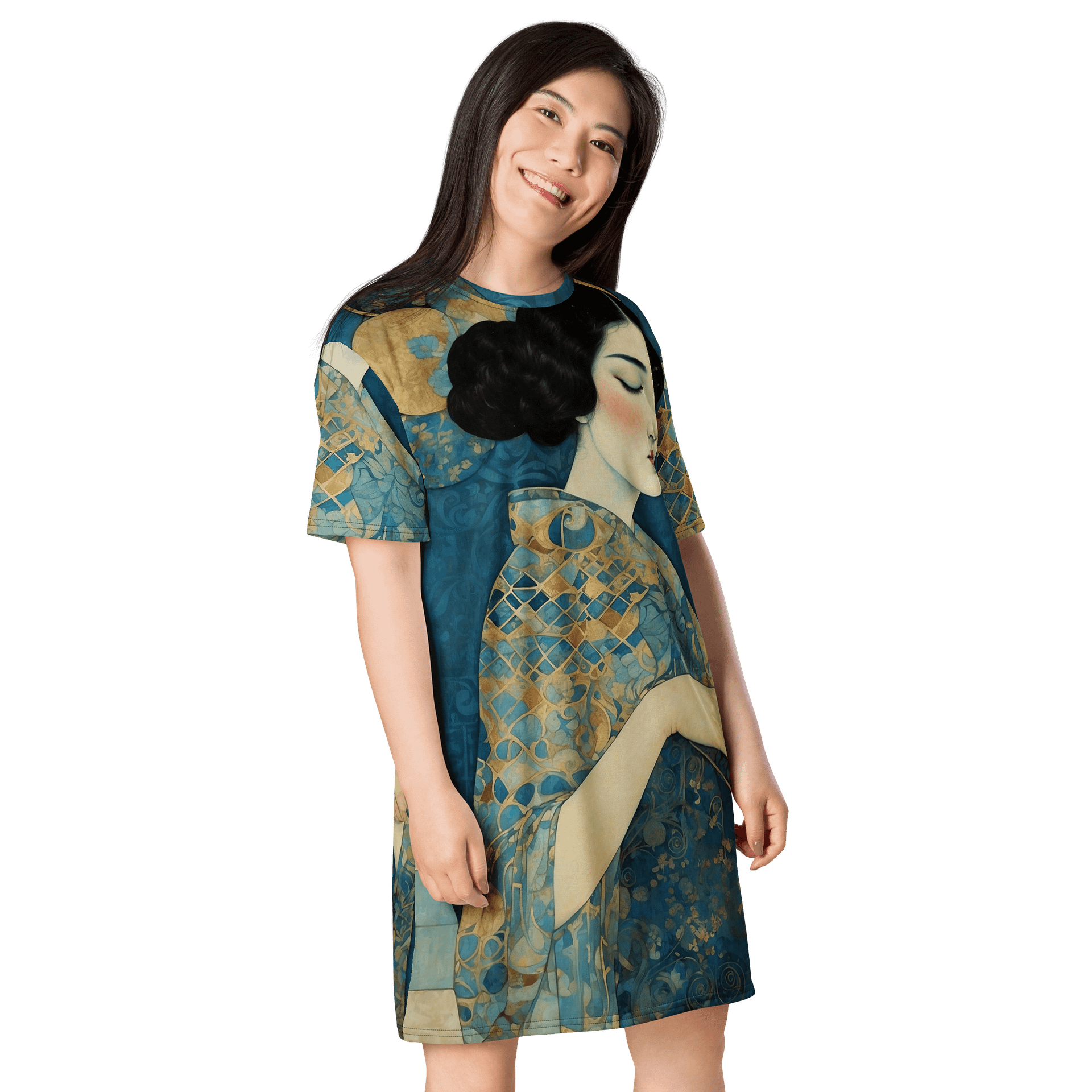Golden Serenity T-Shirt Dress product image (4)