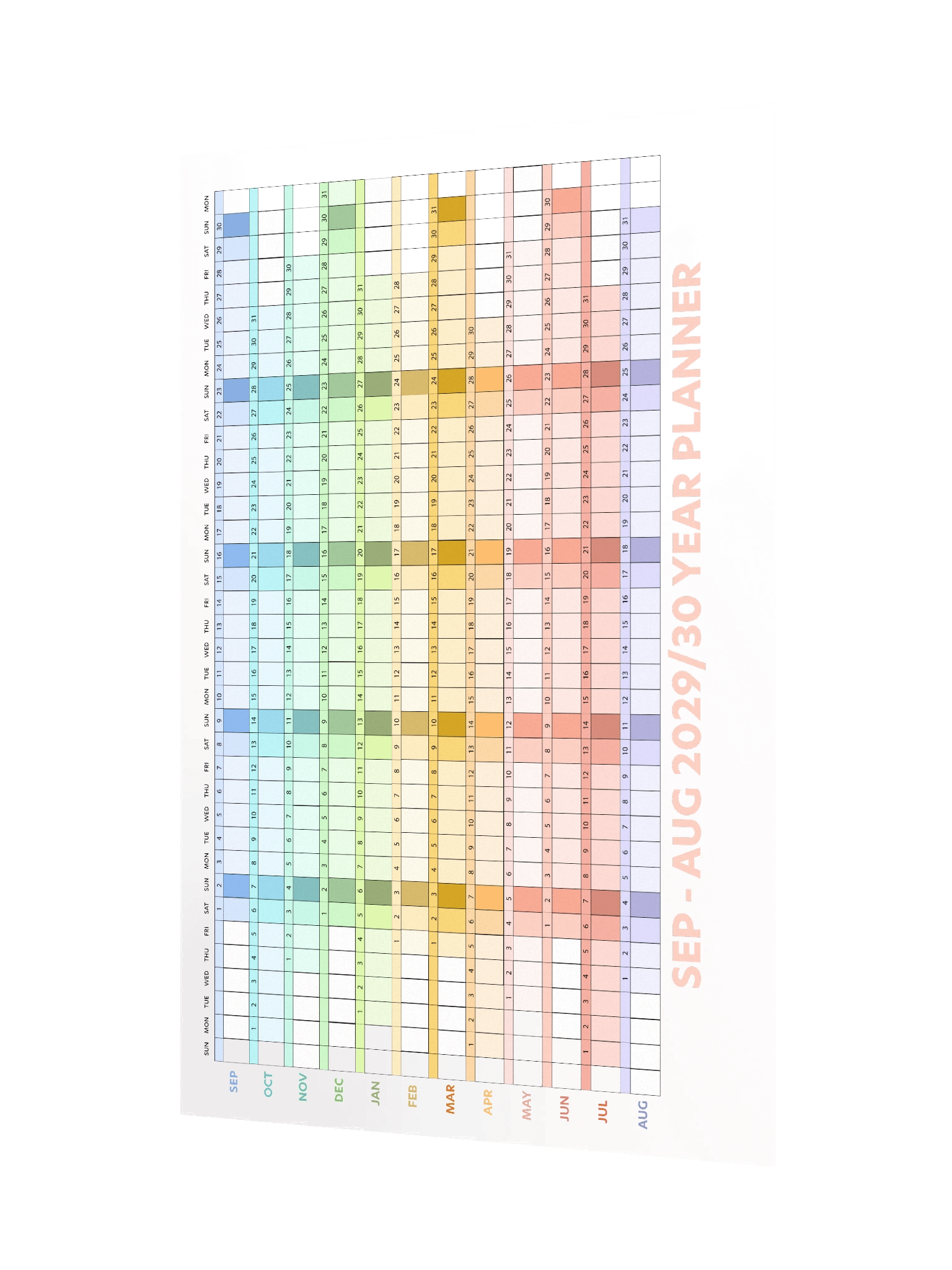 Sep-Aug 2029/30 ChromaView Whole Year Planner product image (4)