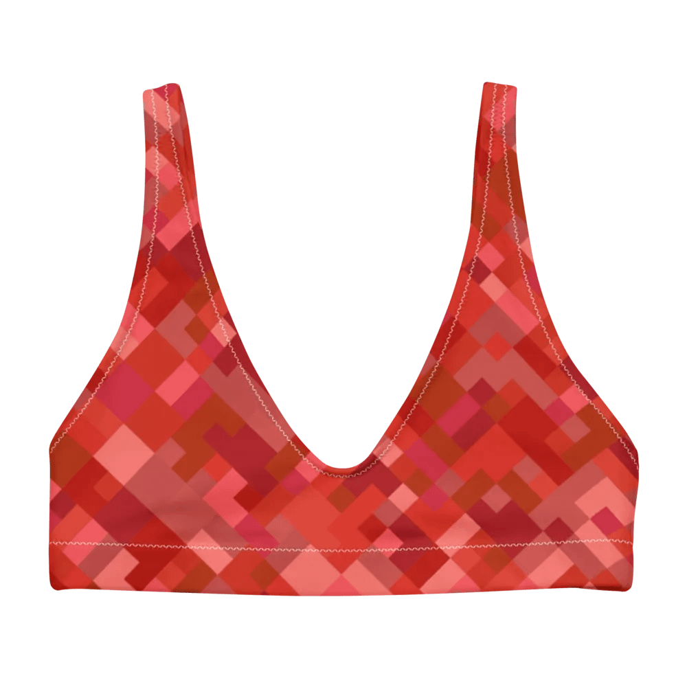 Colorful Mosaic Pattern Design Padded Bikini Top - v4 product image (3)