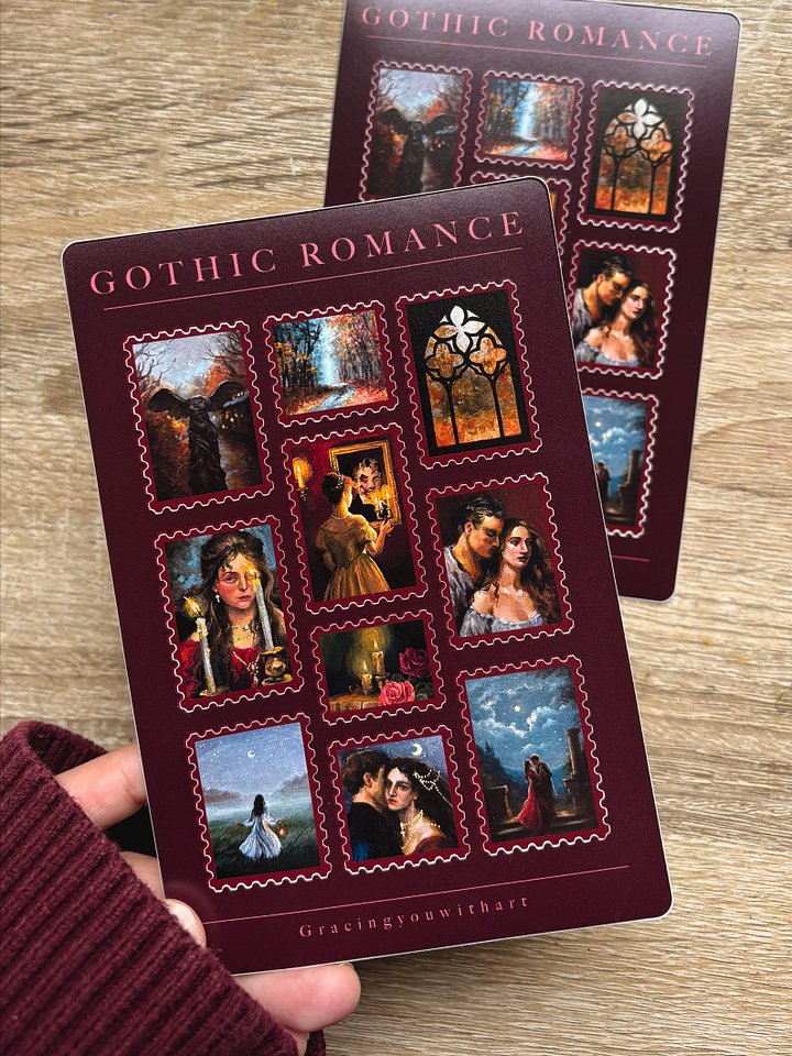 Gothic Romance Flat Sticker Sheet (not USABLE STAMPS)- 12 stickers product image (1)