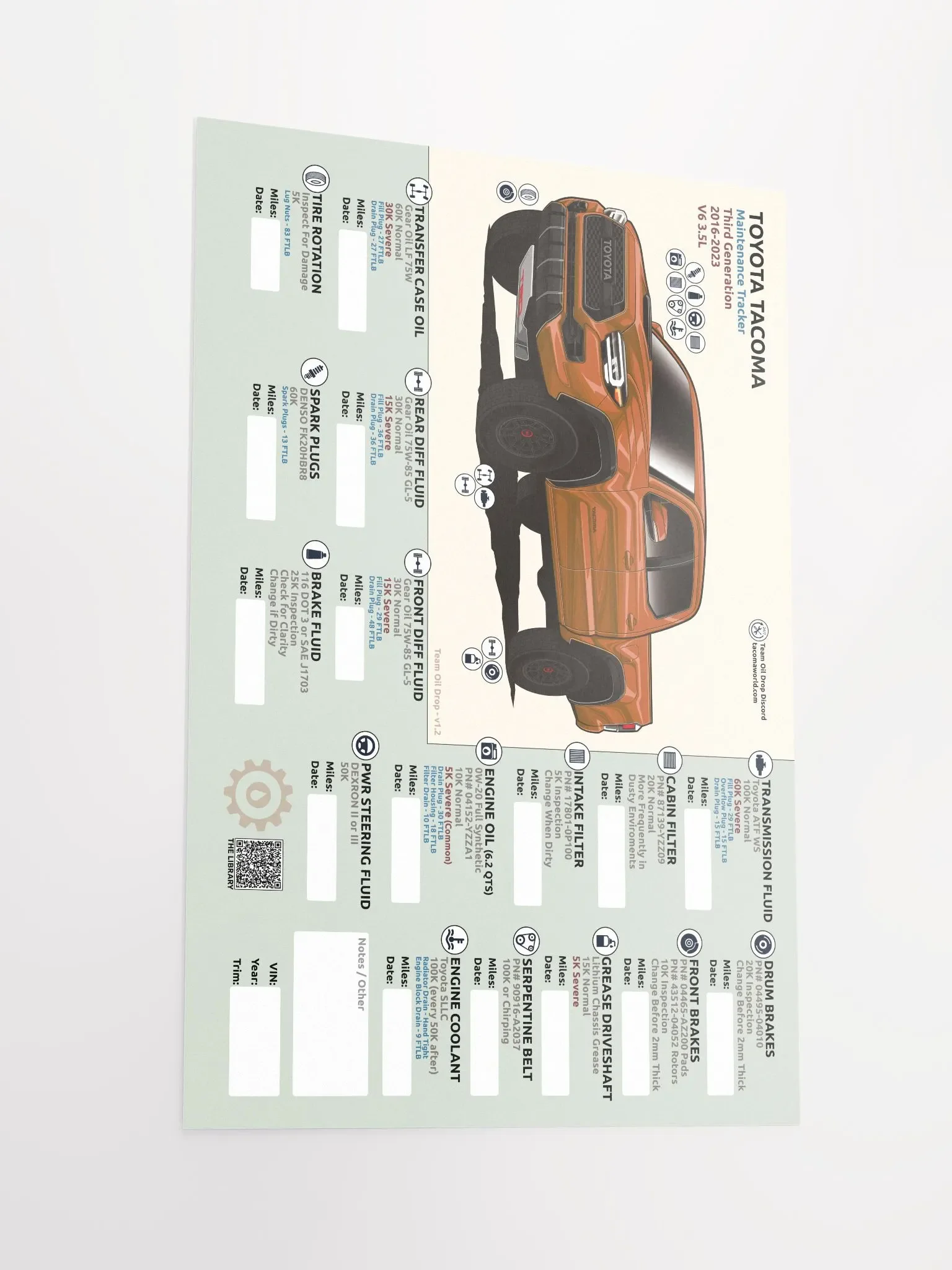 3RD GEN MAINTENANCE TRACKER V1.2 - Inferno product image (3)