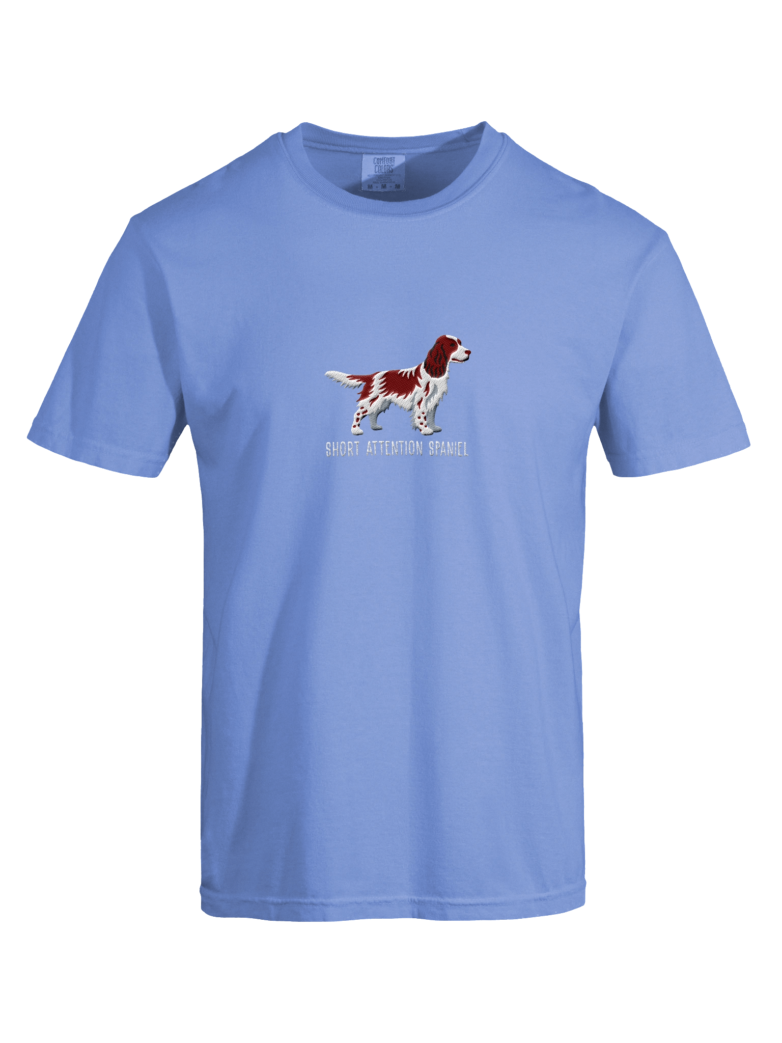 Short Attention Spaniel T-Shirt(Embroidered) of a Springer Spaniel(Liver) product image (37)