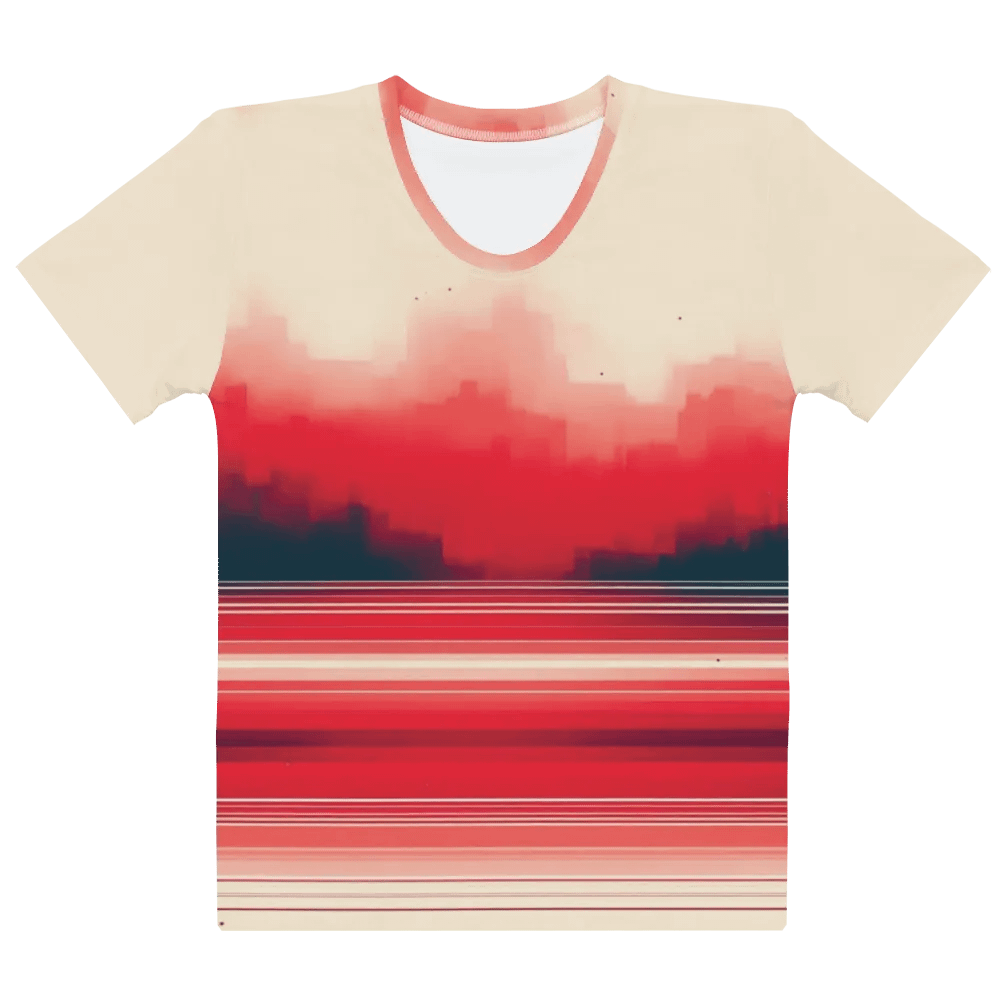 Women's Full-Print Red Glitch Tee product image (1)