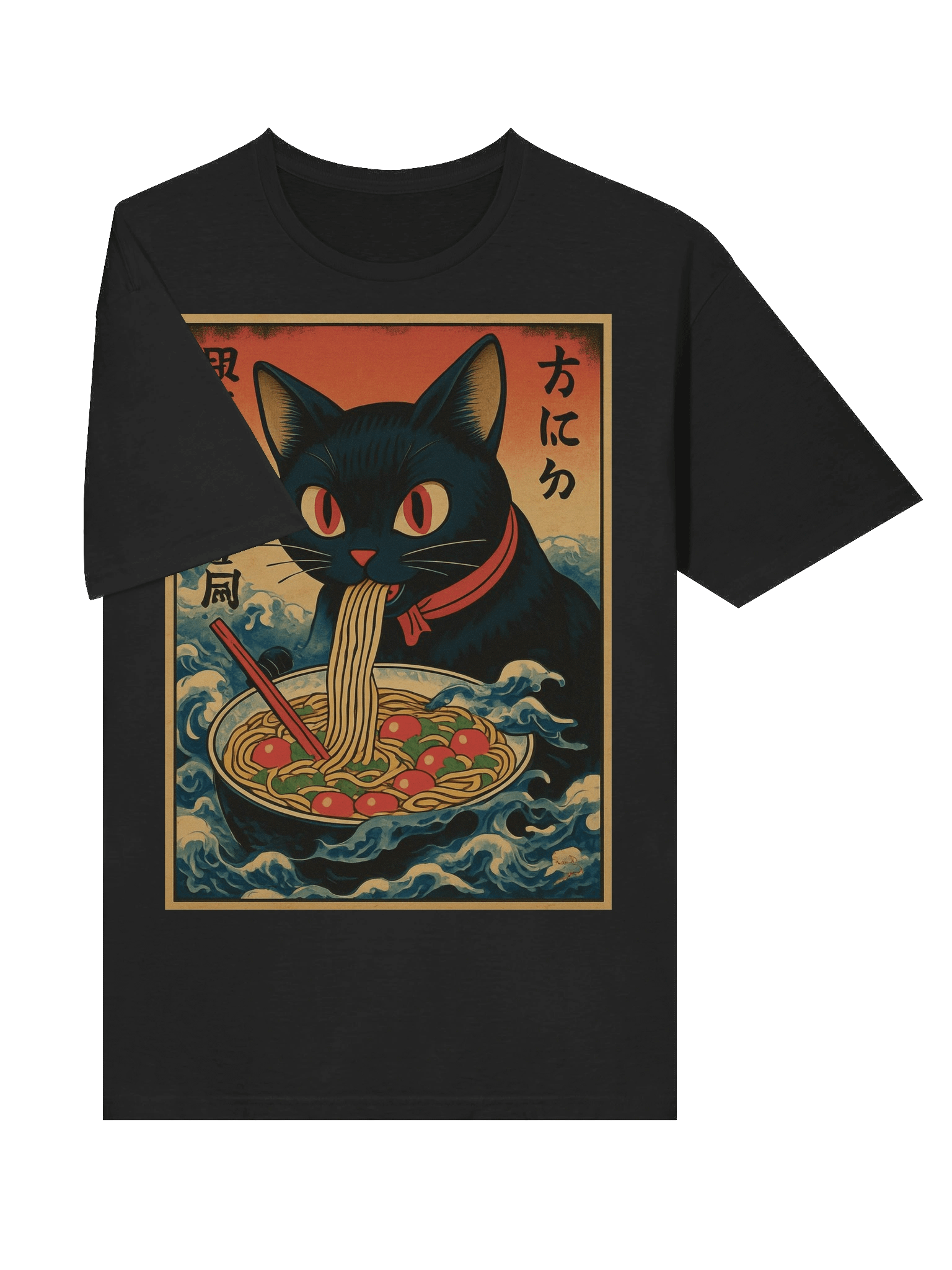 Ramen Cat Ukiyo-e T-Shirt product image (27)