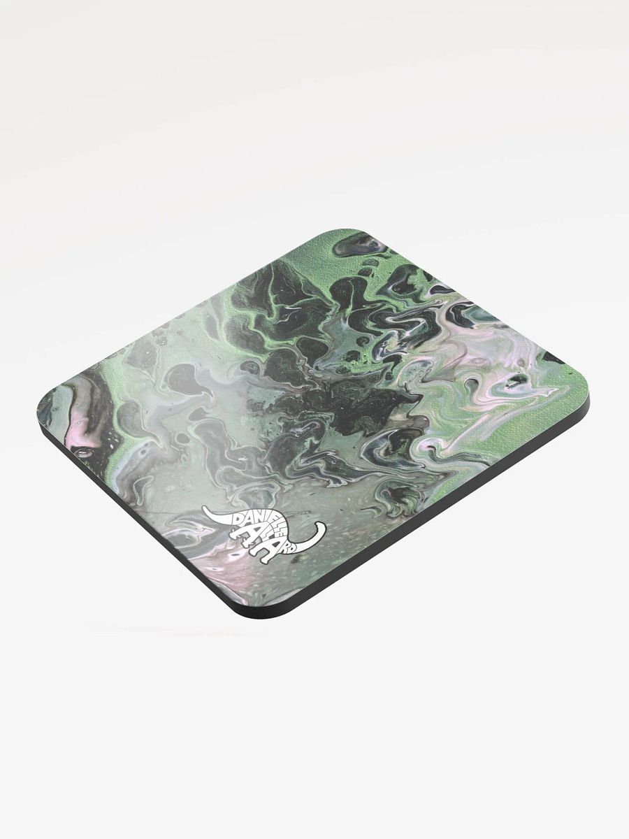 Metallic Green Fluid Acrylic Coaster product image (4)
