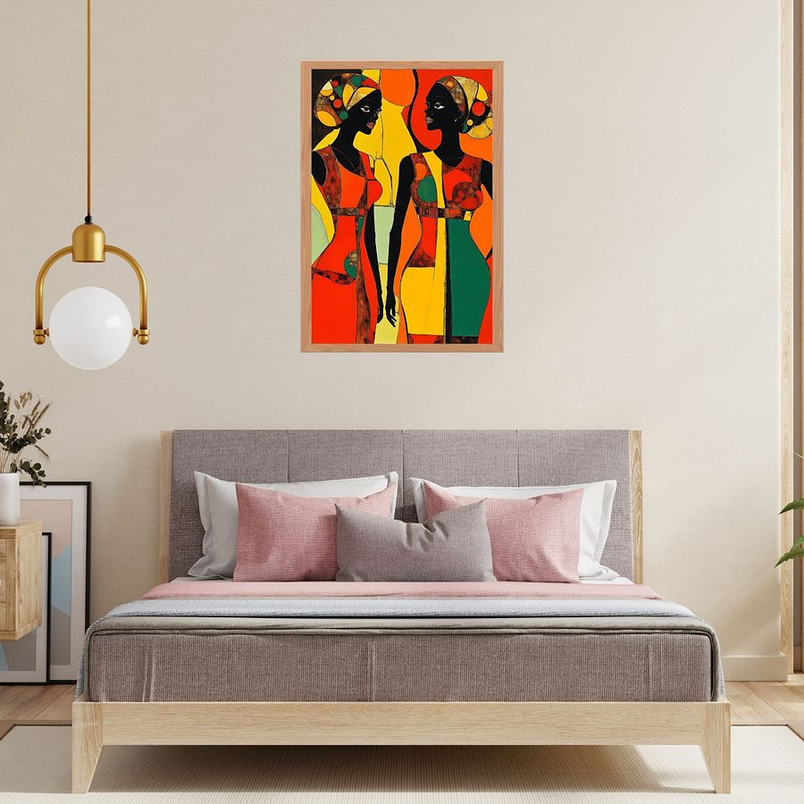 Tea Time Black Woman Printable Wall Art, Black Girl Bathroom Wall Art product image (5)