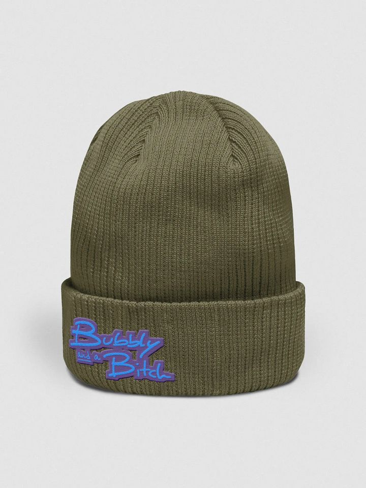 Bubbly and a Bitch (violet design) embroidered organic beanie product image (7)