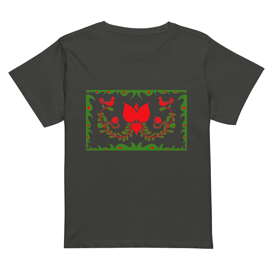 Hungarian Lovebird Garden Women's High-Waisted Tee product image (2)