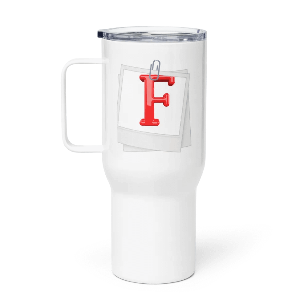 Bold Red F Initial Travel Mug product image (1)