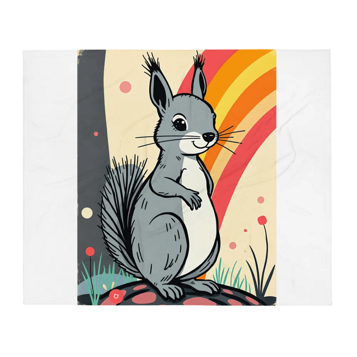 Rainbow Rock Squirrel Throw Blanket product image (1)