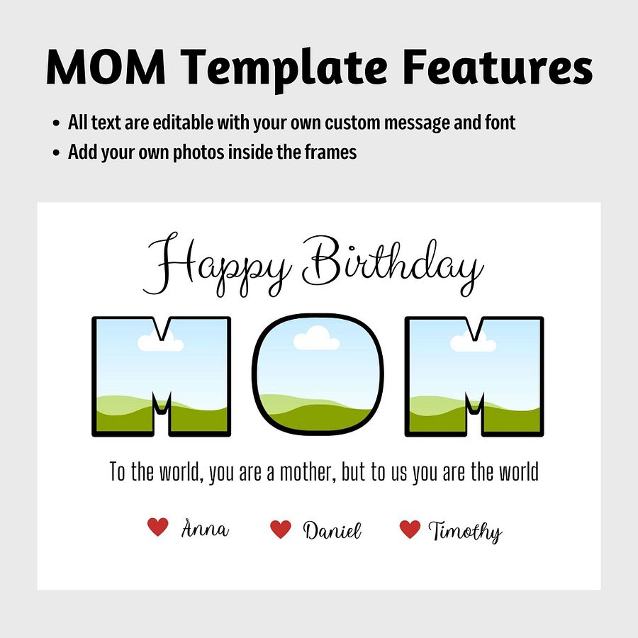 Mum/Mom Photo Collage Canva Template product image (5)